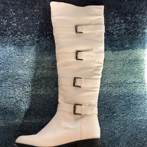 Thigh High White Boots
